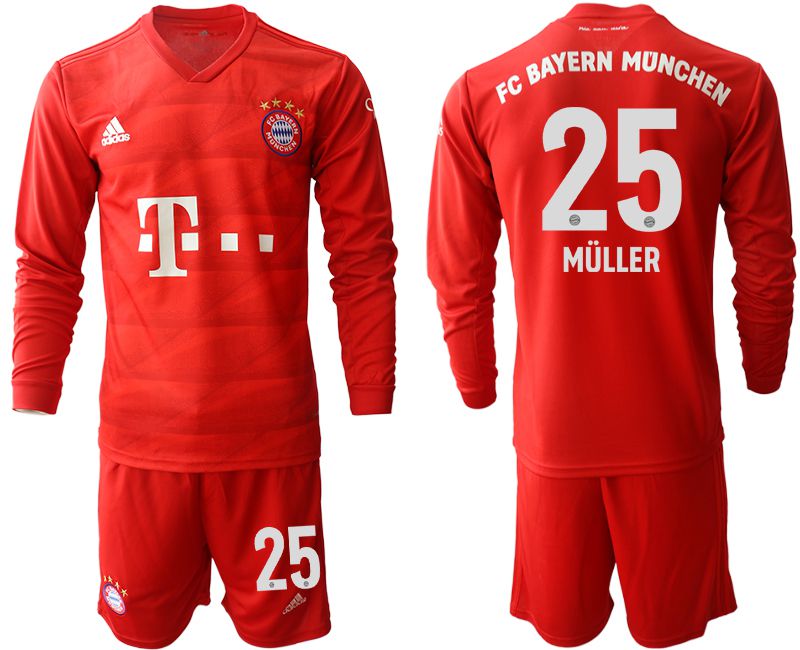 Men 2019-2020 club Bayern Munich home long sleeves #25 red Soccer Jerseys->arsenal jersey->Soccer Club Jersey